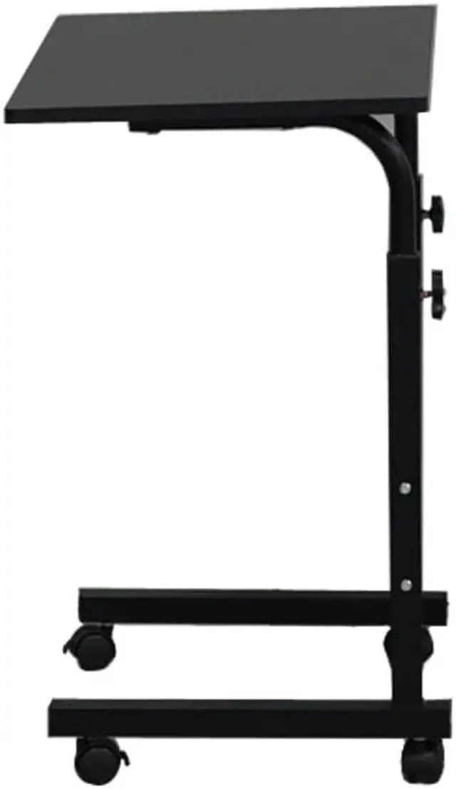 Alt view image 3 of 7 - QXDRAGON Magazine Snack Table on Wheels, Lifting Laptop Computer Desk Movable C-Shaped Overbed TV Tray Mobile Sofa Chair Side End Table for Living Room Bedroom(23.6 L x 15.8 W)