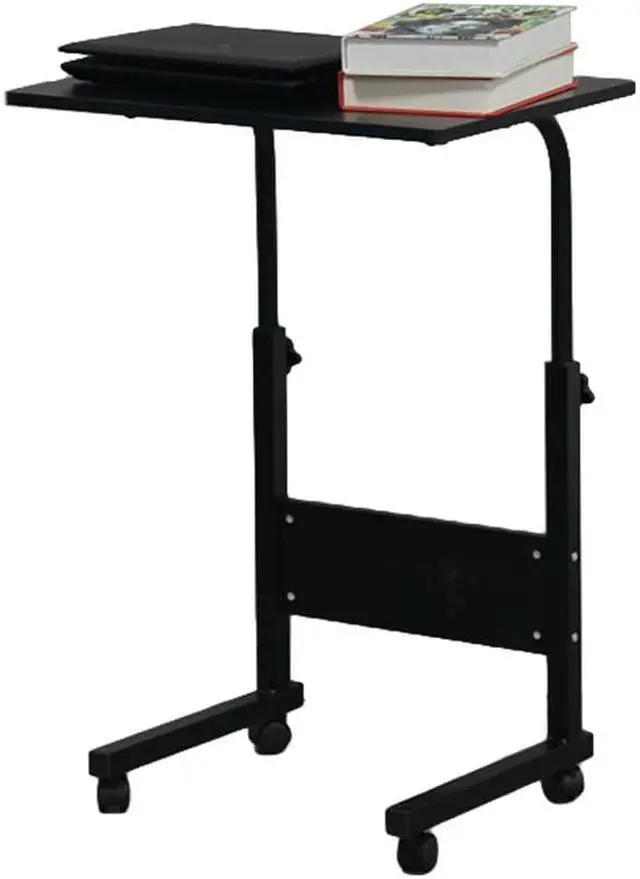 Alt view image 4 of 7 - QXDRAGON Magazine Snack Table on Wheels, Lifting Laptop Computer Desk Movable C-Shaped Overbed TV Tray Mobile Sofa Chair Side End Table for Living Room Bedroom(23.6 L x 15.8 W)