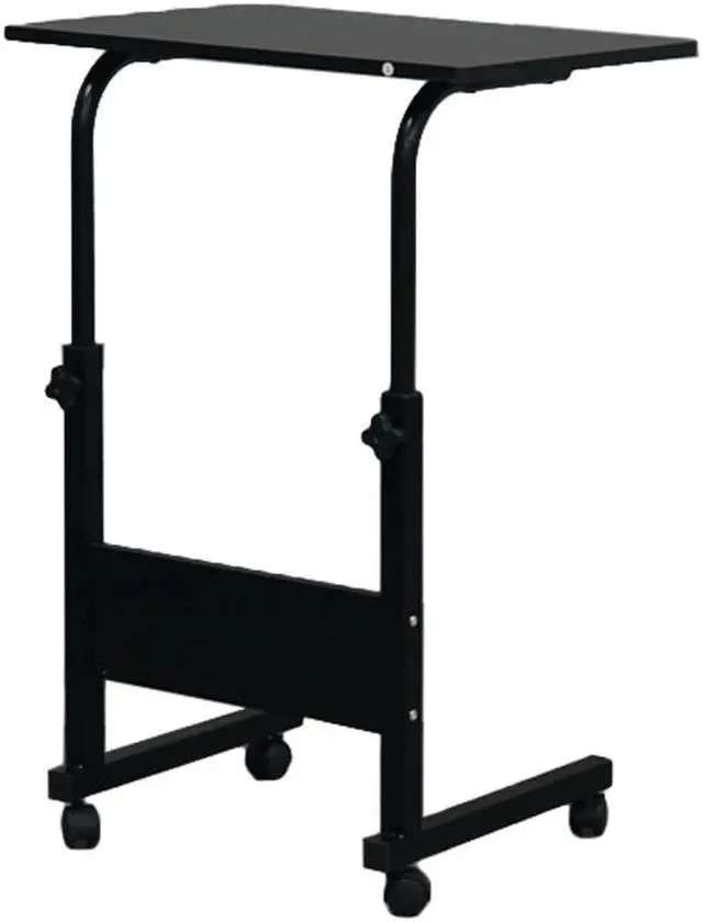 Alt view image 5 of 7 - QXDRAGON Magazine Snack Table on Wheels, Lifting Laptop Computer Desk Movable C-Shaped Overbed TV Tray Mobile Sofa Chair Side End Table for Living Room Bedroom(23.6 L x 15.8 W)