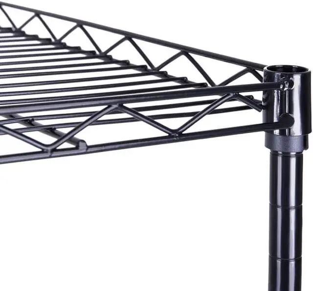 Alt view image 4 of 7 - QXDRAGON 4-Tier Wire Shelving Metal Storage Rack Adjustable Shelves for Laundry Bathroom Kitchen Pantry Closet (Black, 17.7L x 11.8W x 49.6H)