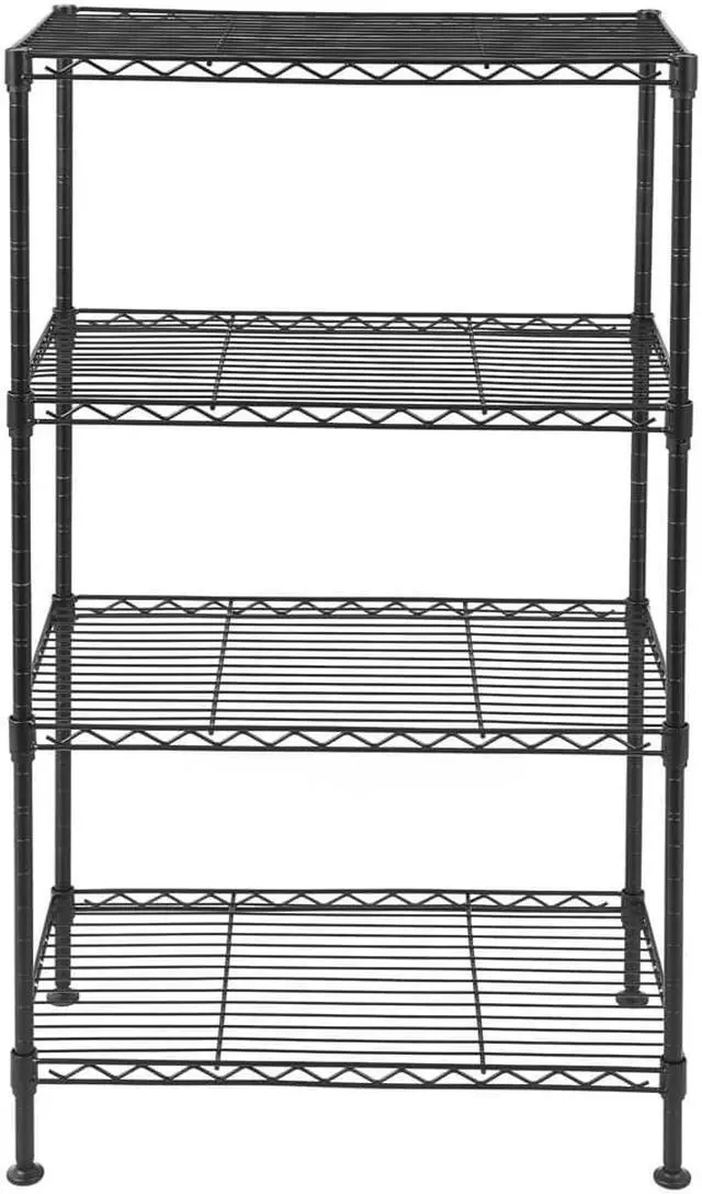 Alt view image 3 of 5 - QXDRAGON 4-Tier Adjustable Storage Shelf Metal Storage Rack Wire Shelving Unit 335Lbs Capacity 19.7" L x 11.8" W x 31.5" H for Laundry Bathroom Kitchen Black