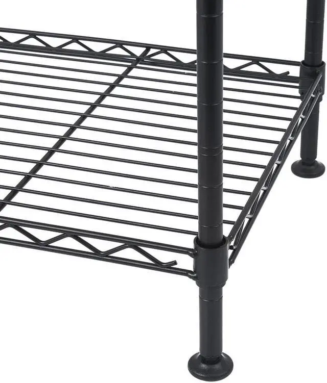 Alt view image 5 of 5 - QXDRAGON 4-Tier Adjustable Storage Shelf Metal Storage Rack Wire Shelving Unit 335Lbs Capacity 19.7" L x 11.8" W x 31.5" H for Laundry Bathroom Kitchen Black