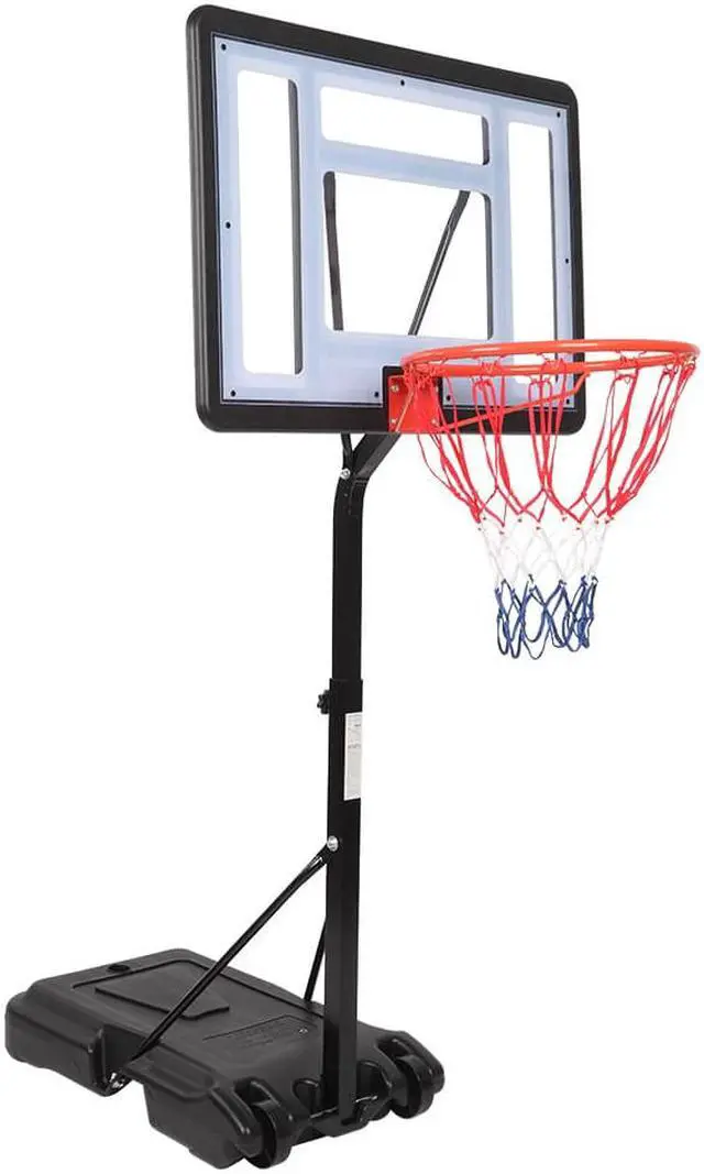 Main image of QXDRAGON Poolside Basketball Hoop Stand Portable Basketball System Goal, Adjustable Height 3.8'-4.4', Black
