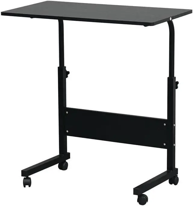 Main image of QXDRAGON Magazine Snack Table on Wheels, Lifting Laptop Computer Desk Movable C-Shaped Overbed TV Tray Mobile Sofa Chair Side End Table for Living Room Bedroom(31.5 L x 15.8 W)