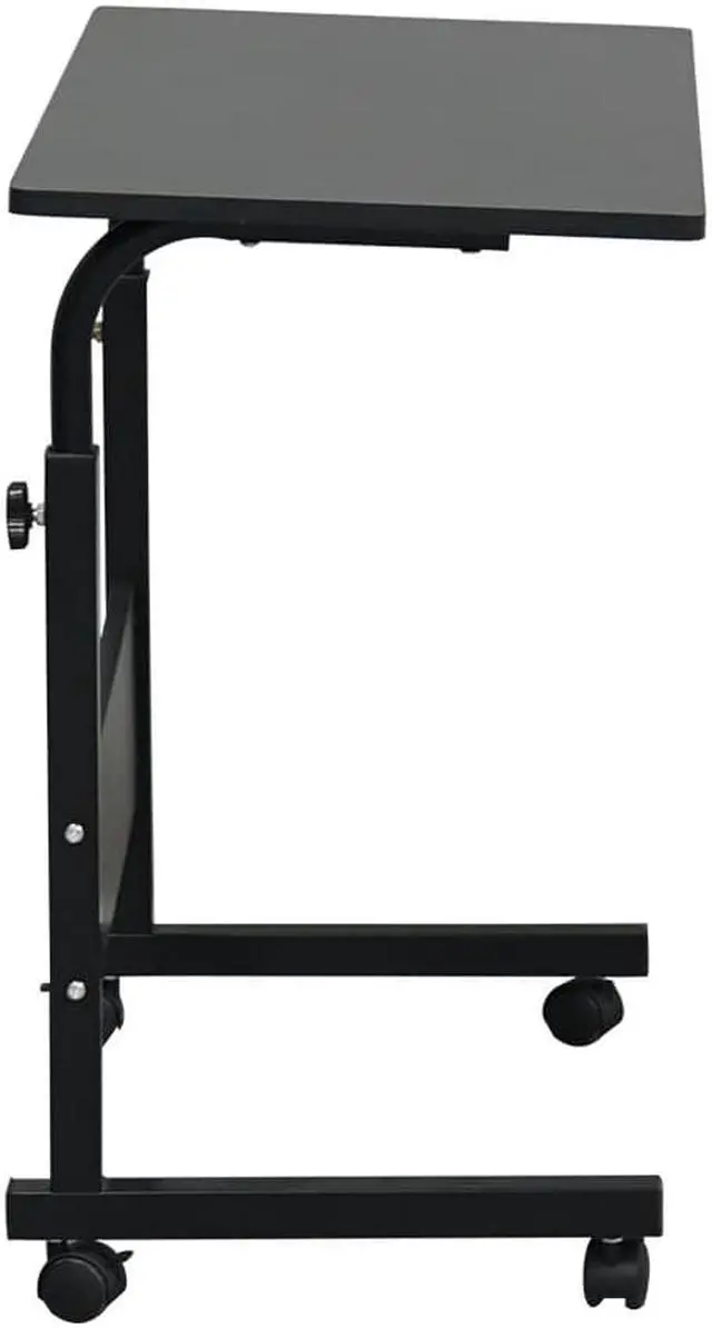 Alt view image 2 of 7 - QXDRAGON Magazine Snack Table on Wheels, Lifting Laptop Computer Desk Movable C-Shaped Overbed TV Tray Mobile Sofa Chair Side End Table for Living Room Bedroom(31.5 L x 15.8 W)
