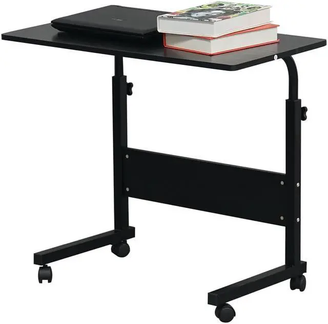 Alt view image 3 of 7 - QXDRAGON Magazine Snack Table on Wheels, Lifting Laptop Computer Desk Movable C-Shaped Overbed TV Tray Mobile Sofa Chair Side End Table for Living Room Bedroom(31.5 L x 15.8 W)