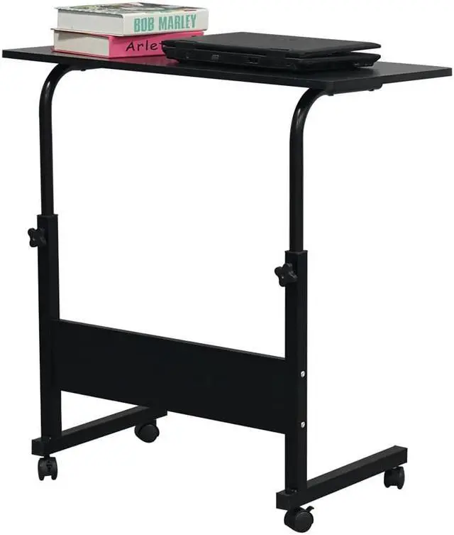 Alt view image 4 of 7 - QXDRAGON Magazine Snack Table on Wheels, Lifting Laptop Computer Desk Movable C-Shaped Overbed TV Tray Mobile Sofa Chair Side End Table for Living Room Bedroom(31.5 L x 15.8 W)