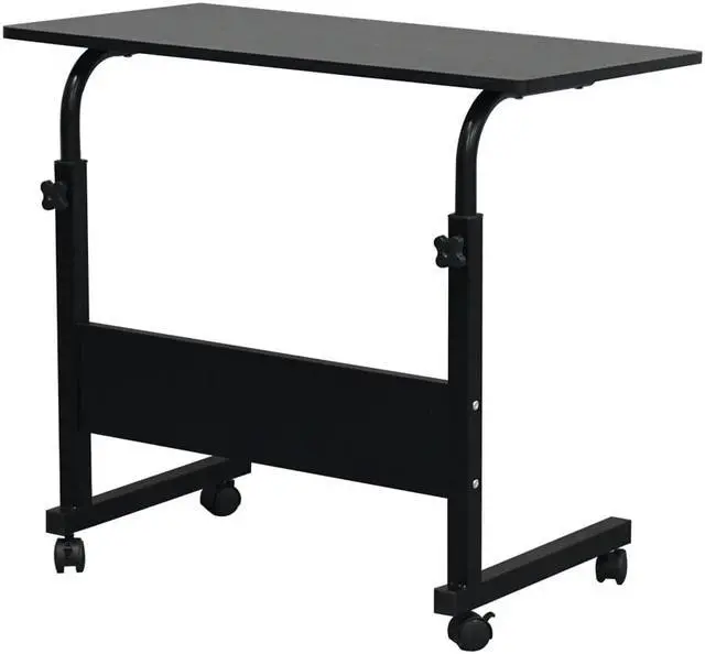 Alt view image 6 of 7 - QXDRAGON Magazine Snack Table on Wheels, Lifting Laptop Computer Desk Movable C-Shaped Overbed TV Tray Mobile Sofa Chair Side End Table for Living Room Bedroom(31.5 L x 15.8 W)