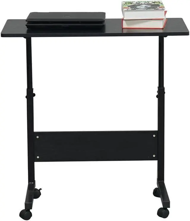 Alt view image 7 of 7 - QXDRAGON Magazine Snack Table on Wheels, Lifting Laptop Computer Desk Movable C-Shaped Overbed TV Tray Mobile Sofa Chair Side End Table for Living Room Bedroom(31.5 L x 15.8 W)