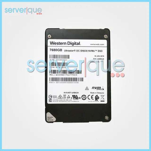 Main image of WUS3BA176C7P3E3 Western Digital DC SN6330 7.68TB PCIe U.2 NVMe 2.5" SSD