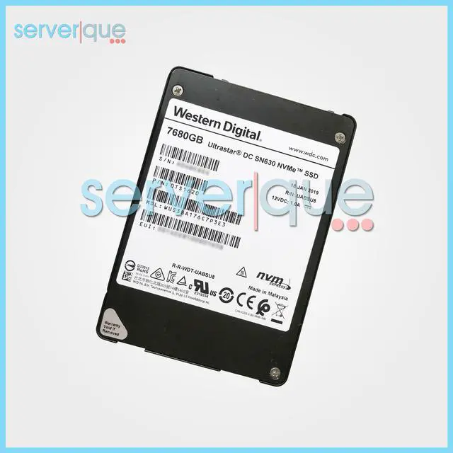 Alt view image 2 of 3 - WUS3BA176C7P3E3 Western Digital DC SN6330 7.68TB PCIe U.2 NVMe 2.5" SSD