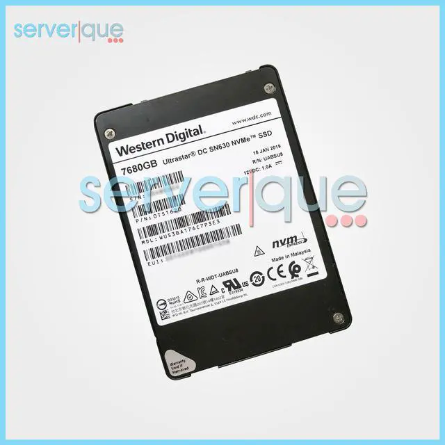 Alt view image 3 of 3 - WUS3BA176C7P3E3 Western Digital DC SN6330 7.68TB PCIe U.2 NVMe 2.5" SSD