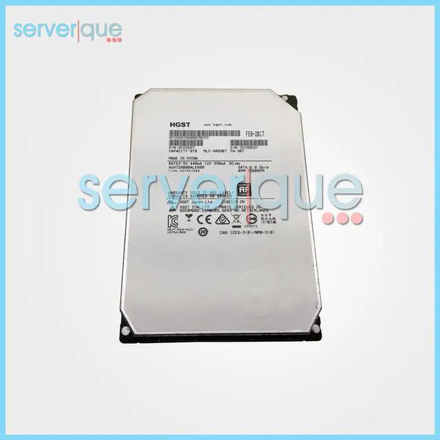 Alt view image 4 of 6 - HUH728080ALE600 HGST 8TB 7200RPM 6Gb/s 128MB 3.5" SATA Hard Drive 0F23267