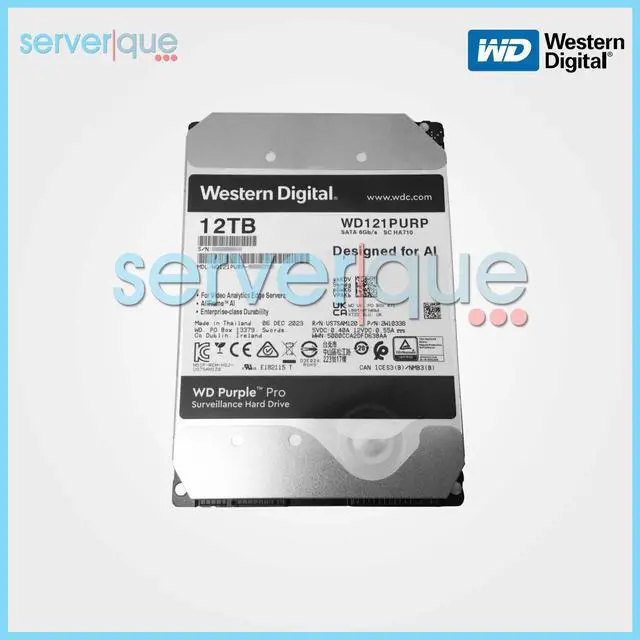 Alt view image 3 of 5 - Western WD121PURP Digital Purple Pro WD121PURP 12 TB Hard Drive - 3.5" Internal - SATA (SATA/600) - Conventional Magnetic Recording (CMR) Method