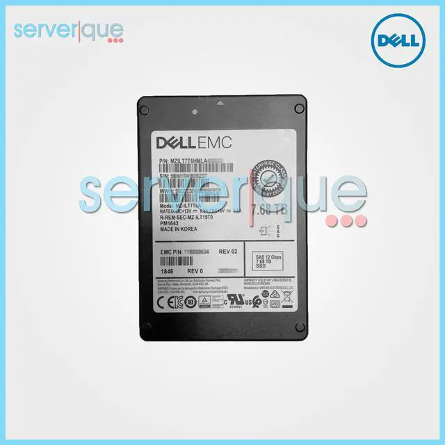 Main image of MZ-ILT7T6A Samsung EMC PM4163 7.68TB TLC SATA 6G 2.5" Internal SSD MZILT7T6HMLA
