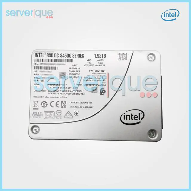 Main image of Intel SSDSC2KB019T7 DC S4500 Series 1.92TB SATA 6Gbps 2.5" Solid State Drive