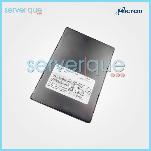 Alt view image 3 of 3 - Micron 7450 PRO MTFDKCB7T6TFR 7.68TB U.3 7mm PCIe 4.0 NVMe 2.5" Internal SSD