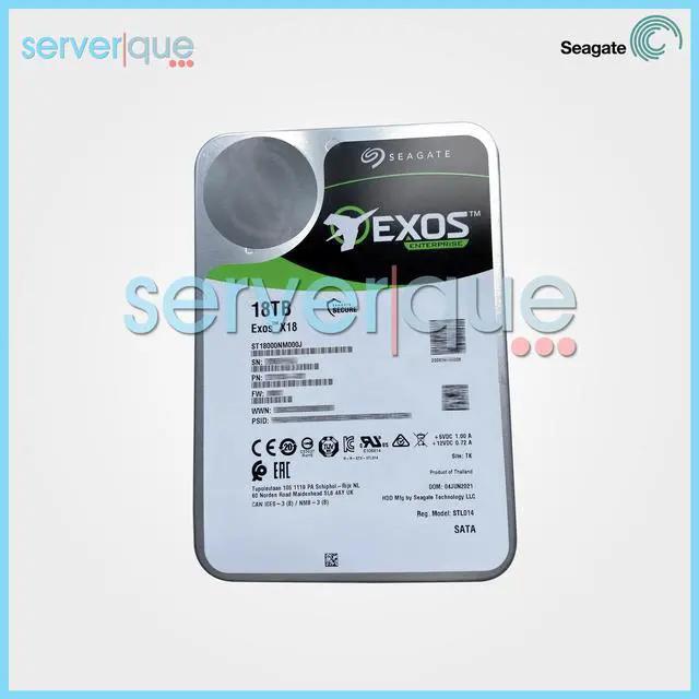 Alt view image 3 of 10 - Seagate ST18000NM000J Exos X18 18TB 6Gbps 7.2K 256MB SATA 3.5" Internal HDD