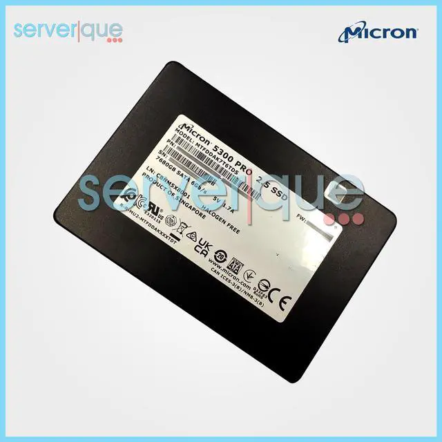 Alt view image 4 of 4 - Micron 5300 PRO 7.68TB SATA 6Gb/s 2.5" TLC 7680GB SSD MTFDDAK7T6TDS