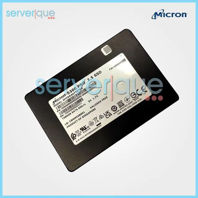 Alt view image 3 of 4 - Micron 5300 PRO 7.68TB SATA 6Gb/s 2.5" TLC 7680GB SSD MTFDDAK7T6TDS