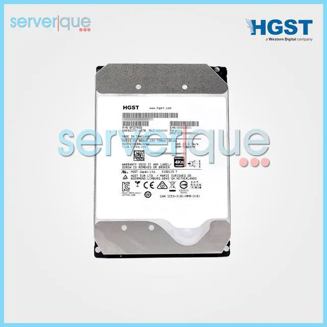 Main image of HGST HUH721010AL4200 Ultrastar 10TB 7.2K 6Gbps 4Kn 3.5" SAS Internal Hard Drive