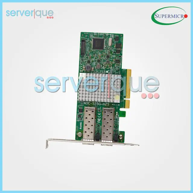 Alt view image 2 of 3 - AOC-S25G-M2S SuperMicro 25Gbps 2-Port PCI-E 3.0 x8 SFP28 Network Interface Card