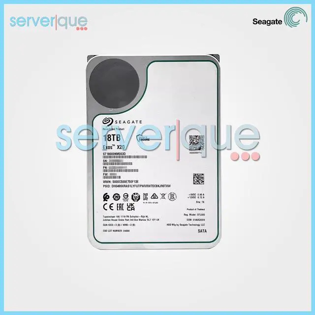 Alt view image 5 of 11 - Seagate Exos X20 18TB SATA 6Gb/s 7200RPM 3.5" Enterprise Hard Disk Drive (HDD) - ST18000NM003D