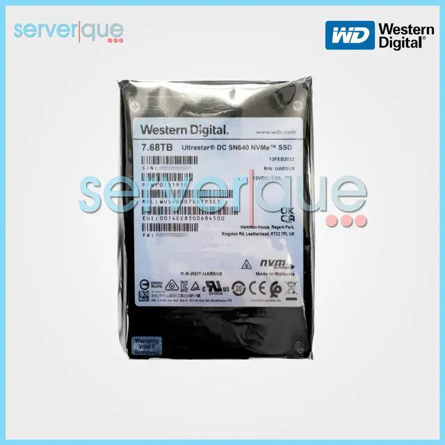 Main image of Western Digital Ultrastar DC SN640 7.68TB PCI-E NVMe 2.5" WUS4BB076D7P3E3 SSD