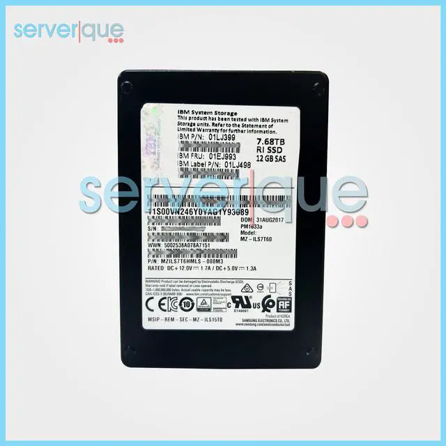 Main image of IBM MZ-ILS7T60 PM1633a 7.68TB TLC SAS 12Gb/s 2.5" MZILS7T6HMLS Solid State Drive