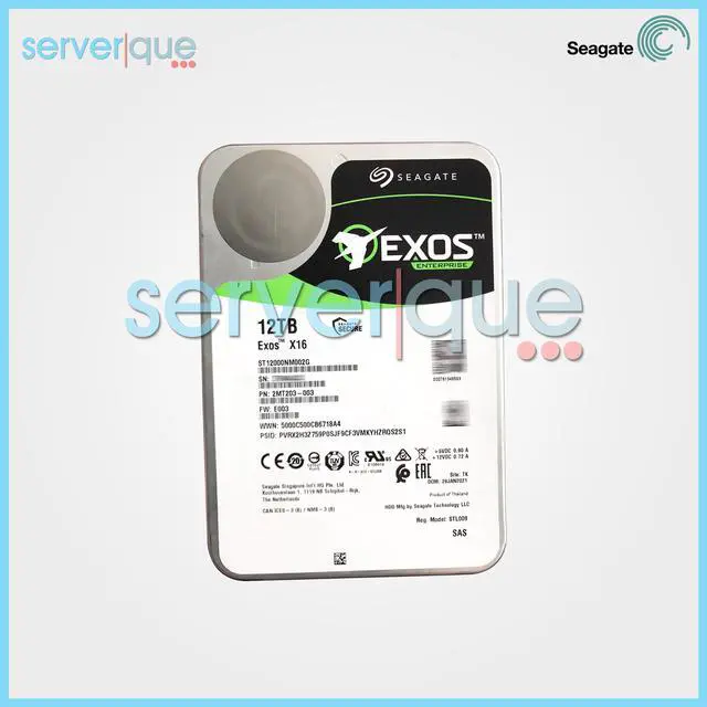 Alt view image 5 of 7 - Seagate Exos X16 12TB 7200 RPM SAS 12Gb/s 3.5" Hard Drive ST12000NM002G