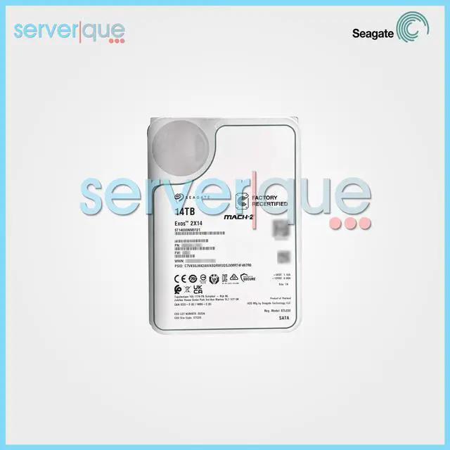 Alt view image 8 of 10 - Seagate Exos 2X14 Mach.2 7.2K RPM SATA 6Gb/s 3.5in Enterprise HDD ST14000NM0121 3B4103-001