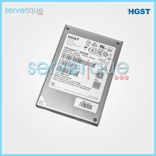 Alt view image 2 of 3 - HGST SDLL1HLR-076T-CDA1 Ultrastar SS200 7.68TB SAS 12Gbps 2.5" Solid State Drive