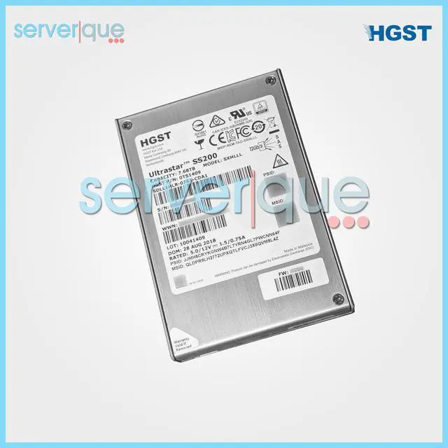 Alt view image 3 of 3 - HGST SDLL1HLR-076T-CDA1 Ultrastar SS200 7.68TB SAS 12Gbps 2.5" Solid State Drive