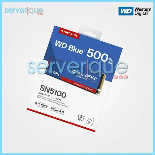 Alt view image 3 of 3 - SanDisk WD Blue WDS500G5B0E SN5100 500GB NVMe M.2 2280 PCIe Gen 4.0 Internal SSD