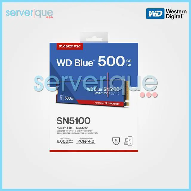 Main image of SanDisk WD Blue WDS500G5B0E SN5100 500GB NVMe M.2 2280 PCIe Gen 4.0 Internal SSD