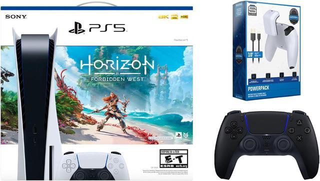 Sony PlayStation Charge Disc Edition with Black and Extra Bundle Midnight 5 West Horizon Forbidden - Controller Kit