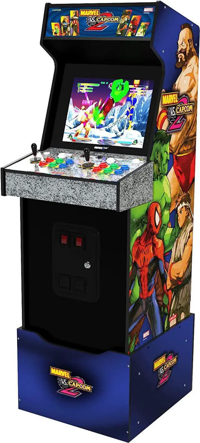 Arcade1Up Marvel Vs. Capcom 2 Arcade Game w/ Wifi, Lit Marquee & Riser ...