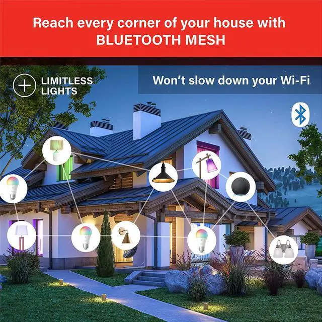 Alt view image 14 of 15 - Sengled Smart Light Bulbs, Color Changing Alexa Light Bulb Bluetooth Mesh, Smart