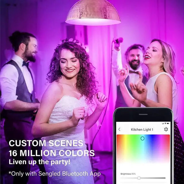 Alt view image 15 of 15 - Sengled Smart Light Bulbs, Color Changing Alexa Light Bulb Bluetooth Mesh, Smart