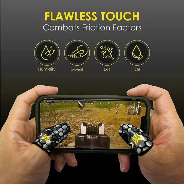 Alt view image 4 of 5 - 6 Pack Mobile Gaming Corps ClawSocks Phone Gaming Finger Sleeves - Geo Camo