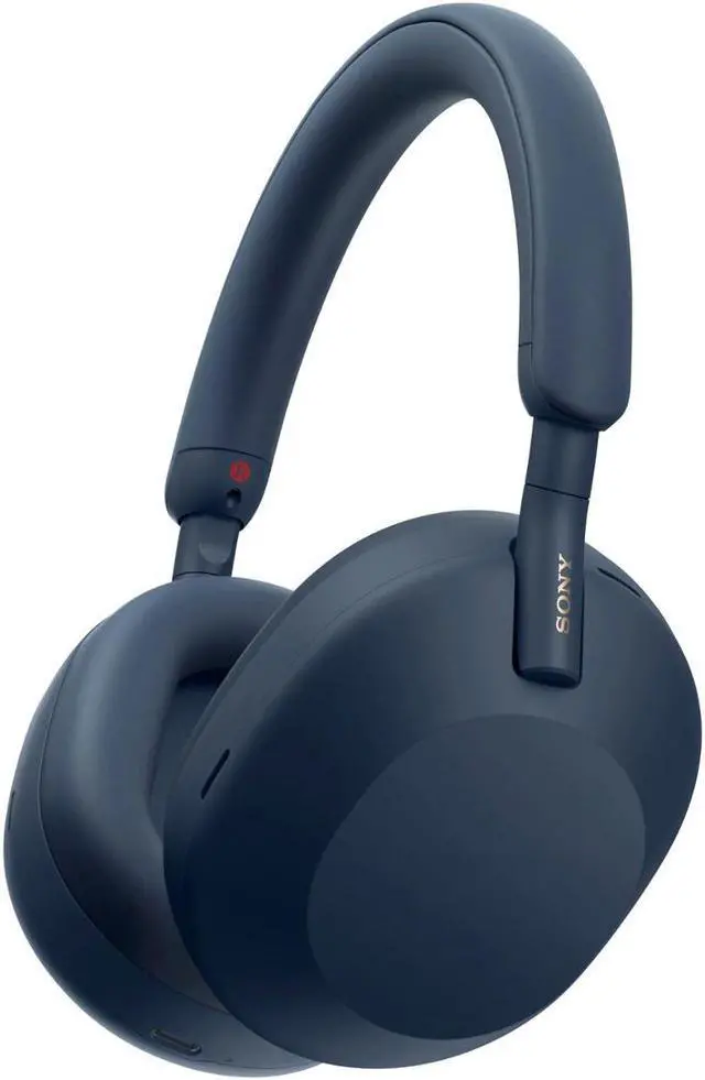 Alt view image 3 of 18 - Sony WH-1000XM5 Noise-Canceling Wireless Over-Ear Headphones (Blue)