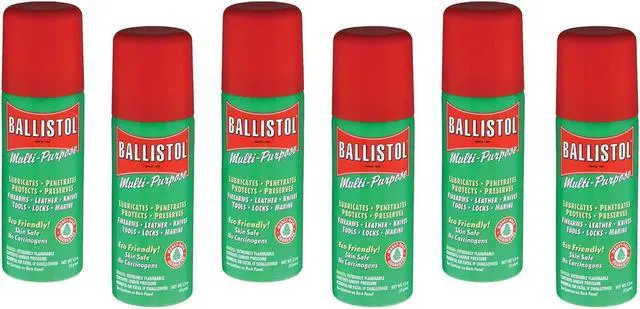 Main image of 6 Pack Ballistol 1.5 oz Multi-Purpose Oil Lubricant Cleaner and Protectant for Wood, Metal, Rubber