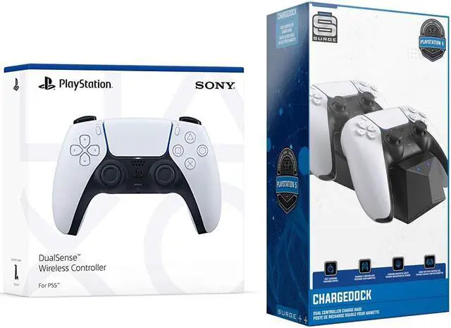 Alt view image 2 of 7 - Sony PlayStation 5 DualSense Wireless Controller with Dual Charging Dock Station Bundle - White