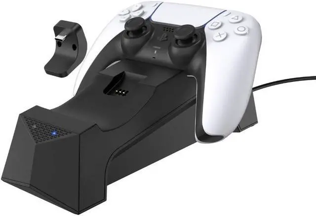 Alt view image 6 of 7 - Sony PlayStation 5 DualSense Wireless Controller with Dual Charging Dock Station Bundle - White