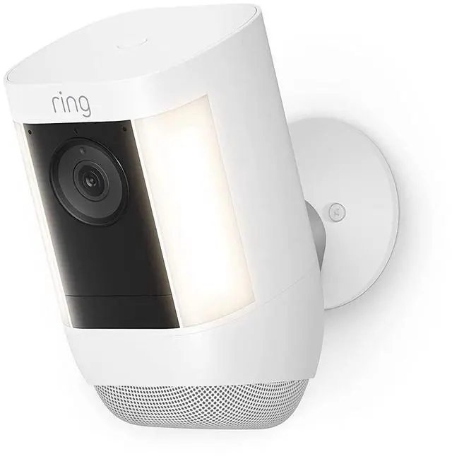 Alt view image 6 of 14 - Ring Spotlight Cam Pro Outdoor Wireless 1080p Battery Surveillance Camera - White