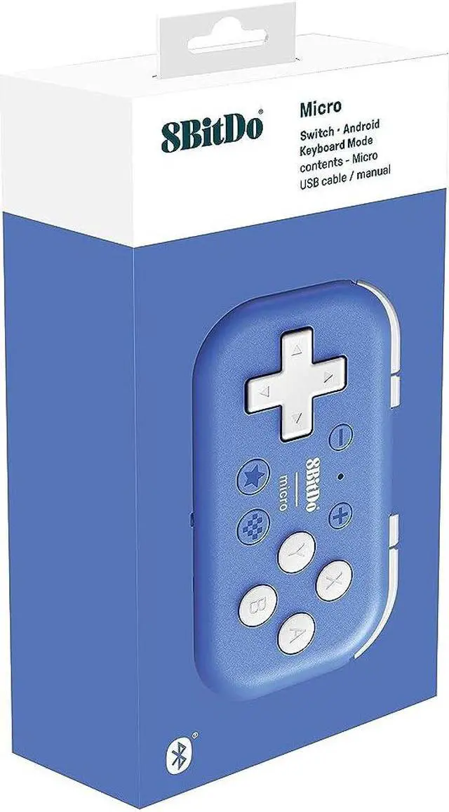 Alt view image 5 of 5 - 8Bitdo Mini Bluetooth Gamepad Controller for Switch, Android, Raspberry Pi - Blue