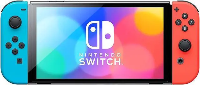Alt view image 3 of 5 - Nintendo Switch OLED Neon Red & Blue Edition + Mario Kart 8 Deluxe Game + MightySkins Custom Console and Controller Skin Voucher - Japan Import with US Plug