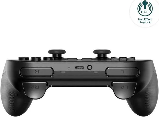 Alt view image 2 of 5 - 8Bitdo Pro 2 Bluetooth Wireless Gaming Controller with Hall Effect Joystick Update for Switch, PC, Android, and Steam Deck & Apple - Black
