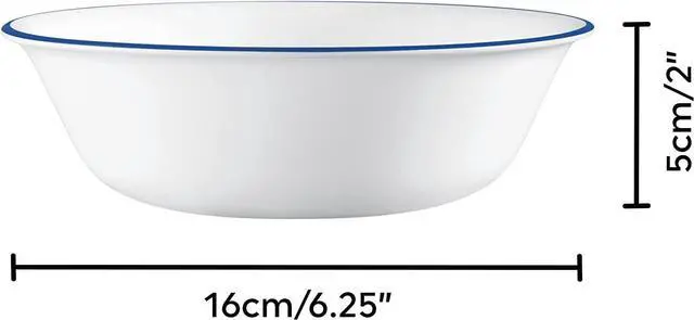 Alt view image 2 of 4 - Corelle Vitrelle 4 Pack 18 oz Soup/Cereal Bowls, Chip & Crack Resistant Glass Dinnerware Set Bowls, Cobalt Circles