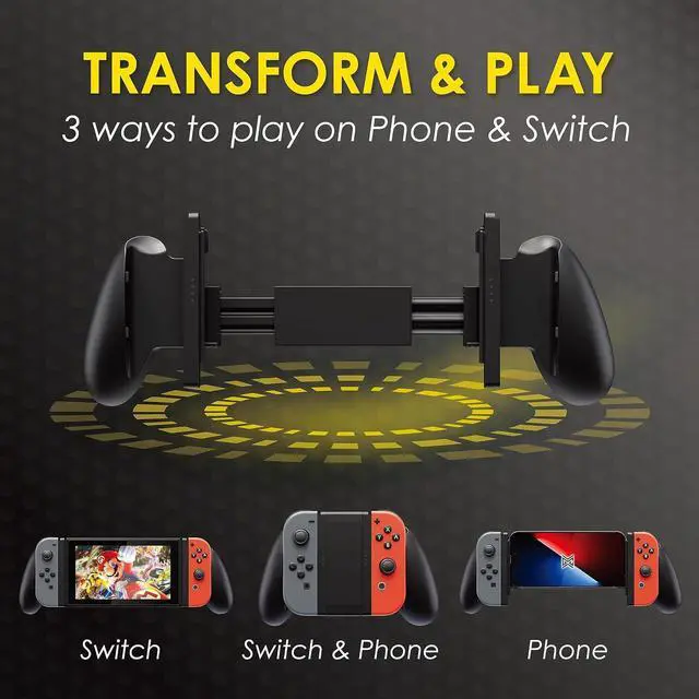 Alt view image 2 of 5 - Mobile Gaming Corps PROTEUS Transforming 3-in-1 Grip for Nintendo Switch, iPhone and Android Mobile Phones